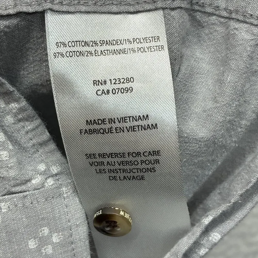 Travis Mathew Shirt Mens XL Gray Geometric Short Sleeve Button Up Stretch Casual - Picture 6 of 10